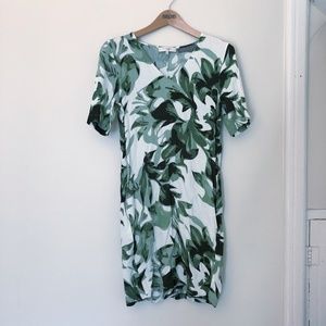 Abstract Tropical sheath dress